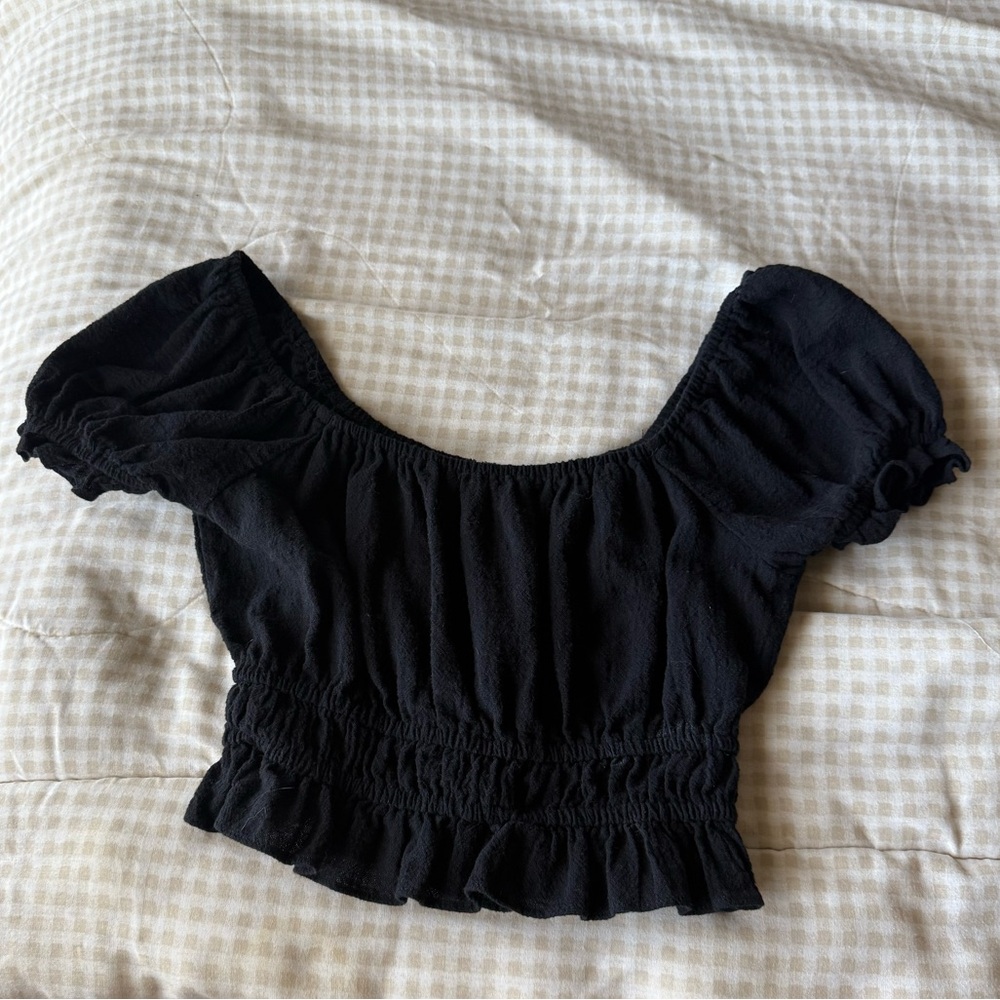 Eyeshadow Black Ruffled Blouse